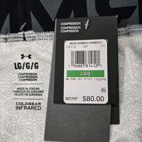 Under Armour Men’s Cold Gear Camo Printed Legging White Grey LARGE 1381747-011 - Picture 12 of 16
